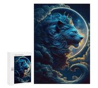 Jigsaw for Teenagerss300 PCS Celestial Lion Moon Adult Puzzles Relaxing Games Difficult Challenge Unique Birthday And Gifts 300 PCS