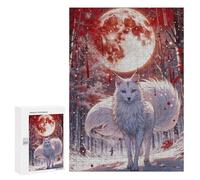 Jigsaw for Teenagerss300 PCS Cherry Blossom Wolf Puzzle for Adults Fun Games Difficult Challenge Deal As Gifts for The Whole Family 300 PCS