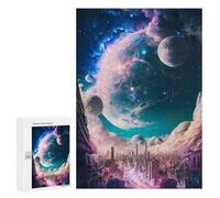 Jigsaw for Teenagerss300 PCS City Under Celestial Dreamscape Puzzles for Adults Relaxing Games Wall Decoration Unique Birthday And Gifts 300 PCS