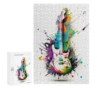 Jigsaw for Teenagerss300 PCS Colorful Electric Guitar Art Print Puzzles for Adults Hands-on Game Enhance Memory Unique Birthday And Gifts 300 PCS