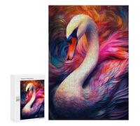 Jigsaw for Teenagerss300 PCS Colorful Swan Painting Puzzles for Adults Hands-on Game Enhance Memory Unique Birthday And Gifts 300 PCS