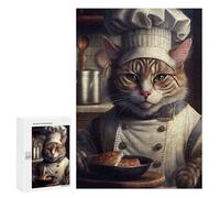 Jigsaw for Teenagerss300 PCS Culinary Cat Chef -4 Puzzles for Adults Hands-on Game Enhance Memory Unique Birthday And Gifts 300 PCS