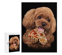 Jigsaw for Teenagerss300 PCS Cute Poodle Love Pizza Puzzles for Adults Hands-on Game Enhance Memory Unique Birthday And Gifts 300 PCS