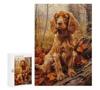 Jigsaw for Teenagerss300 PCS English Cocker Spaniel in Autumn Forest Puzzle for Adults Fun Games Difficult Challenge Deal As Gifts for The Whole Family 300 PCS