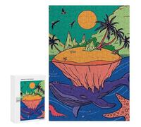 Jigsaw for Teenagerss300 PCS Fantasy Whale Island Puzzle for Adults Fun Games Difficult Challenge Deal As Gifts for The Whole Family 300 PCS