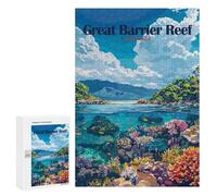 Jigsaw for Teenagerss300 PCS Great Barrier Reef Australia Travel Puzzle for Adults Fun Games Difficult Challenge Deal As Gifts for The Whole Family 300 PCS