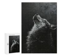 Jigsaw for Teenagerss300 PCS Howling Wolf in Darkness Adult Puzzles Relaxing Games Difficult Challenge Unique Birthday And Gifts 300 PCS