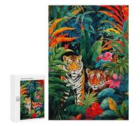 Jigsaw for Teenagerss300 PCS Jungle Royalty Two Tigers Puzzle for Adults Fun Games Difficult Challenge Deal As Gifts for The Whole Family 300 PCS