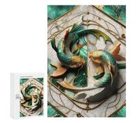 Jigsaw for Teenagerss300 PCS Koi Fish Yin Yang Kintsugi Puzzle for Adults Fun Games Difficult Challenge Deal As Gifts for The Whole Family 300 PCS
