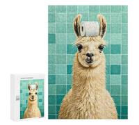 Jigsaw for Teenagerss300 PCS Llama with Toilet Paper on Head Adult Puzzles Relaxing Games Difficult Challenge Unique Birthday And Gifts 300 PCS
