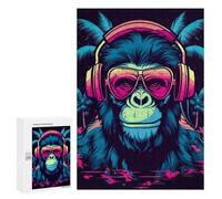 Jigsaw for Teenagerss300 PCS Monkey Dj Music Puzzles for Adults Hands-on Game Enhance Memory Unique Birthday And Gifts 300 PCS