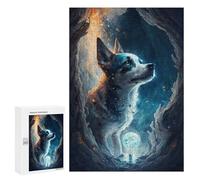 Jigsaw for Teenagerss300 PCS Mystical Moonlit Canine Adult Puzzles Relaxing Games Difficult Challenge Unique Birthday And Gifts 300 PCS