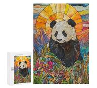 Jigsaw for Teenagerss300 PCS Panda in Mountain Sunset Puzzles for Adults Relaxing Games Wall Decoration Unique Birthday And Gifts 300 PCS