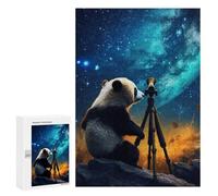 Jigsaw for Teenagerss300 PCS Panda Observing The Stars Puzzles for Adults Hands-on Game Enhance Memory Unique Birthday And Gifts 300 PCS