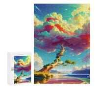 Jigsaw for Teenagerss300 PCS Rainbow Clouds Over Serene Lake Adult Puzzles Relaxing Games Difficult Challenge Unique Birthday And Gifts 300 PCS