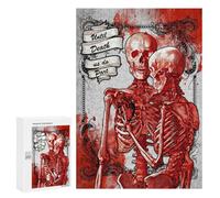 Jigsaw for Teenagerss300 PCS Red Skeletons Puzzles for Adults Hands-on Game Enhance Memory Unique Birthday And Gifts 300 PCS