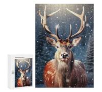 Jigsaw for Teenagerss300 PCS Reindeer Christmas Animals Puzzle for Adults Fun Games Difficult Challenge Deal As Gifts for The Whole Family 300 PCS