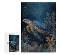 Jigsaw for Teenagerss300 PCS Sea Turtle in Deep Blue Ocean Puzzles for Adults Relaxing Games Wall Decoration Unique Birthday And Gifts 300 PCS