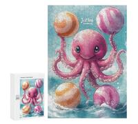 Jigsaw for Teenagerss300 PCS Smiling Octopus Just Keep Swimming Puzzle for Adults Fun Games Difficult Challenge Deal As Gifts for The Whole Family 300 PCS