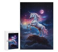 Jigsaw for Teenagerss300 PCS Unicorn in The Night Sky Puzzle for Adults Fun Games Difficult Challenge Deal As Gifts for The Whole Family 300 PCS