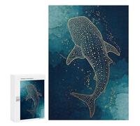 Jigsaw for Teenagerss300 PCS Whale Shark Gold Line Art Puzzle for Adults Fun Games Difficult Challenge Deal As Gifts for The Whole Family 300 PCS