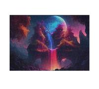 Jigsaw for Teenagerss38x26cm/1000pcs Enchanted Forest with Rainbow Waterfall Puzzles for Adults Fun Games Stress Reliever Deal As Gifts for The Whole Family 38x26cm/1000pcs