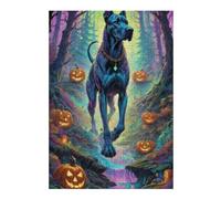 Jigsaw for Teenagerss38x26cm/1000pcs Halloween Forest with Great Dane Puzzles for Adults Fun Games Stress Reliever Deal As Gifts for The Whole Family 38x26cm/1000pcs