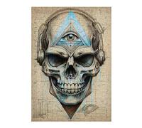 Jigsaw for Teenagerss38x26cm/1000pcs Third Eye Blind Skull Adult Jigsaw Puzzle Relax Games Difficult Challenge for Birthday, Chrismas 38x26cm/1000pcs