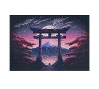 Jigsaw for Teenagerss38x26cm/1000pcs Torii Gate And Mount Fuji at Sunset -2 Puzzles for Adults Fun Games Stress Reliever Deal As Gifts for The Whole Family 38x26cm/1000pcs