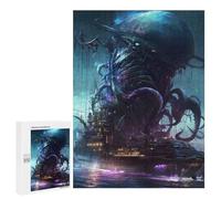 Jigsaw for Teenagerss500 PCS Alien Cityscape Sci-Fi Monster Adult Puzzles Relaxing Games Difficult Challenge Unique Birthday And Gifts 500 PCS