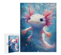 Jigsaw for Teenagerss500 PCS Cute Axolotl Underwater Puzzle for Adults Fun Games Difficult Challenge Deal As Gifts for The Whole Family 500 PCS