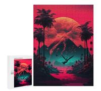 Jigsaw for Teenagerss500 PCS Dinosaur Paradise Neon Dreamscape Puzzles for Adults Relaxing Games Wall Decoration Unique Birthday And Gifts 500 PCS