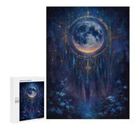 Jigsaw for Teenagerss500 PCS Dreamcatcher Moonlit Night Painting Puzzle for Adults Fun Games Difficult Challenge Deal As Gifts for The Whole Family 500 PCS