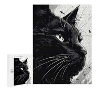 Jigsaw for Teenagerss500 PCS Face Black Cat Puzzle for Adults Fun Games Difficult Challenge Deal As Gifts for The Whole Family 500 PCS