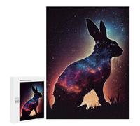 Jigsaw for Teenagerss500 PCS Galactic Bunny Silhouette Puzzles for Adults Hands-on Game Enhance Memory Unique Birthday And Gifts 500 PCS
