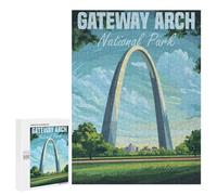 Jigsaw for Teenagerss500 PCS Gateway Arch National Park Puzzle for Adults Fun Games Difficult Challenge Deal As Gifts for The Whole Family 500 PCS