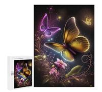 Jigsaw for Teenagerss500 PCS Glowing Butterflies Garden Puzzles for Adults Hands-on Game Enhance Memory Unique Birthday And Gifts 500 PCS