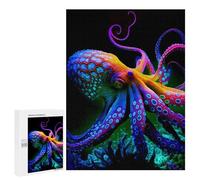 Jigsaw for Teenagerss500 PCS Glowing Octopus Artwork-1 Puzzles for Adults Hands-on Game Enhance Memory Unique Birthday And Gifts 500 PCS