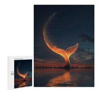 Jigsaw for Teenagerss500 PCS Glowing Whale Tail at Sunset Puzzle for Adults Fun Games Difficult Challenge Deal As Gifts for The Whole Family 500 PCS