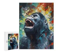 Jigsaw for Teenagerss500 PCS Growling Gorilla Abstract Puzzles for Adults Relaxing Games Wall Decoration Unique Birthday And Gifts 500 PCS