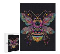 Jigsaw for Teenagerss500 PCS High Contrast Neon Bee Puzzle for Adults Fun Games Difficult Challenge Deal As Gifts for The Whole Family 500 PCS