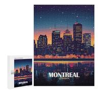 Jigsaw for Teenagerss500 PCS Montreal Canada Skyline at Night Puzzle for Adults Fun Games Difficult Challenge Deal As Gifts for The Whole Family 500 PCS