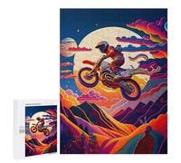 Jigsaw for Teenagerss500 PCS Motor Cross Rider Puzzle for Adults Fun Games Difficult Challenge Deal As Gifts for The Whole Family 500 PCS