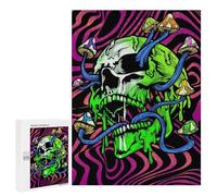 Jigsaw for Teenagerss500 PCS Mushroom Skull Art Adult Puzzles Relaxing Games Difficult Challenge Unique Birthday And Gifts 500 PCS