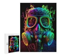 Jigsaw for Teenagerss500 PCS Neon Gas Mask Artwork-5 Adult Puzzles Relaxing Games Difficult Challenge Unique Birthday And Gifts 500 PCS