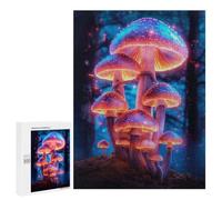 Jigsaw for Teenagerss500 PCS Neon Magic Mushrooms Puzzle for Adults Fun Games Difficult Challenge Deal As Gifts for The Whole Family 500 PCS