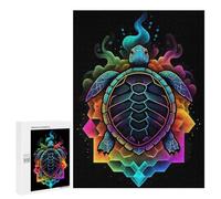 Jigsaw for Teenagerss500 PCS Neon Turtle Puzzles for Adults Hands-on Game Enhance Memory Unique Birthday And Gifts 500 PCS
