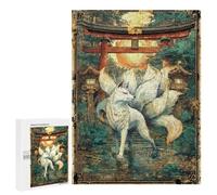 Jigsaw for Teenagerss500 PCS Nine Tails Under The Torii Sunset Adult Puzzles Relaxing Games Difficult Challenge Unique Birthday And Gifts 500 PCS