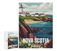 Jigsaw for Teenagerss500 PCS Nova Scotia Coastline Puzzle for Adults Fun Games Difficult Challenge Deal As Gifts for The Whole Family 500 PCS