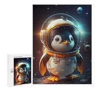 Jigsaw for Teenagerss500 PCS Penguin Astronaut in Space Puzzles for Adults Relaxing Games Wall Decoration Unique Birthday And Gifts 500 PCS
